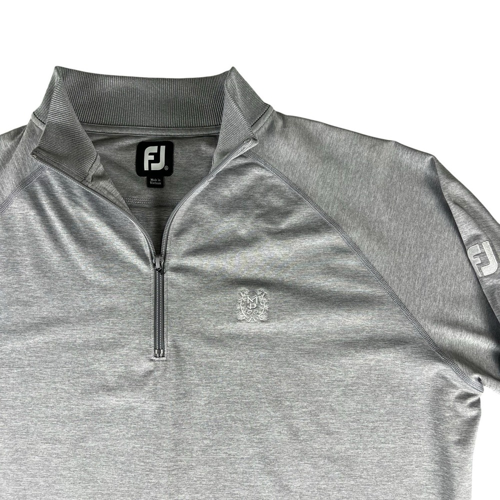 FootJoy FJ Quarter Zip Pullover XL Gray Myers Park CC Golf Stretch